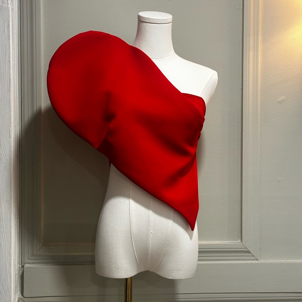 Zara Red Asymmetrical Crop Top